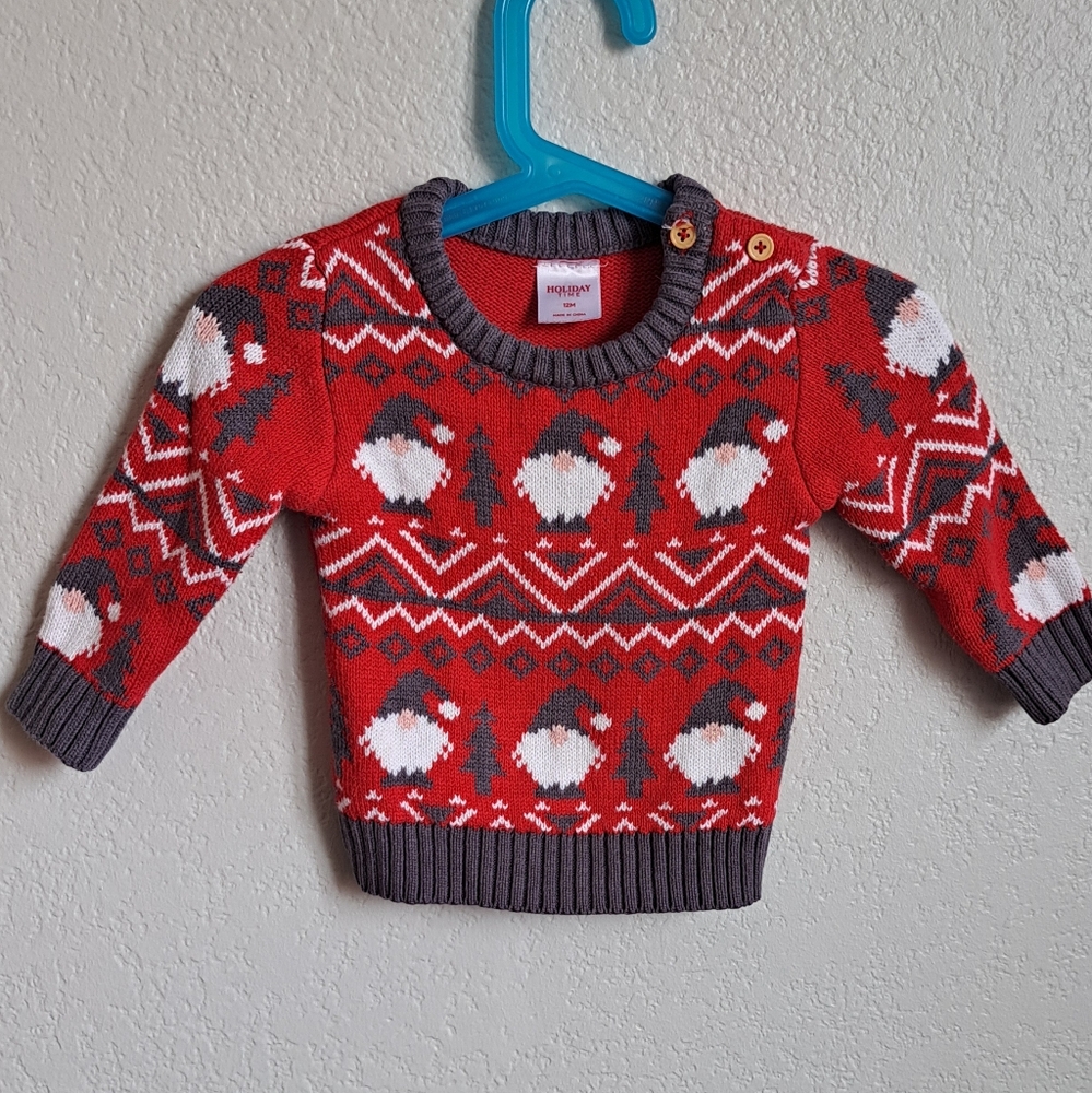 Holiday Time Christmas Gnome Sweater Size 12M
